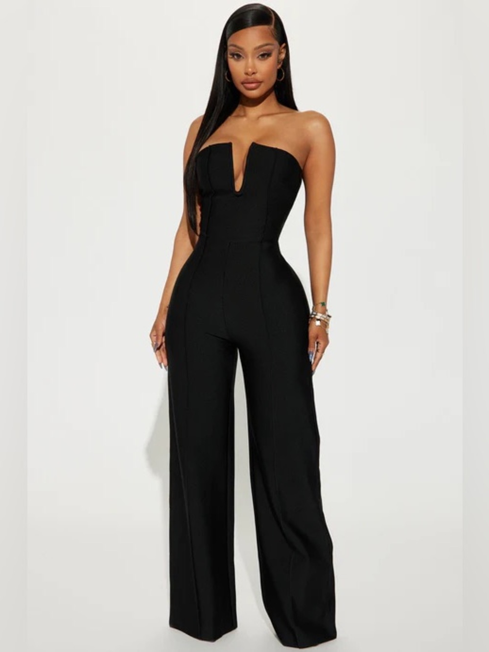 Fashion Nova Black Bandage Jumpsuit